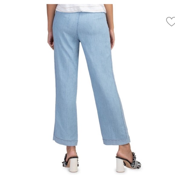 TRINA TURK  DURAN STRAIGHT-LEG CHAMBRAY PANTS /  SIZE 2. - Picture 2 of 5